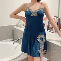 Clearance Women's Pajamas Nightgown Dress Pjs 2 Pieces Pure Color Fashion Casual Comfort Home Daily Bed Satin Silk V Wire Long Sleeve Elastic Waist Chest pads Summer Spring Home Outfits Women Pajama-Setter