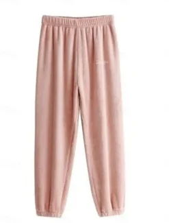 Hot Women's Pajamas Pants Letter Plush Casual Comfort Home Daily Bed Coral Fleece Coral Velvet Warm Pant Fall Winter Home Outfits Women Sleepwear