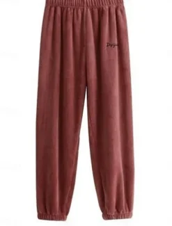 Hot Women's Pajamas Pants Letter Plush Casual Comfort Home Daily Bed Coral Fleece Coral Velvet Warm Pant Fall Winter Home Outfits Women Sleepwear