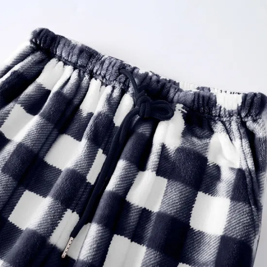 Outlet Women's Pajamas Pants Nighty Pjs 1 PCS Grid / Plaid Fashion Simple Comfort Party Home Bed Flannel Warm Breathable Long Pant Elastic Waist Print Pocket Fall Winter Home Outfits Women Sleepwear
