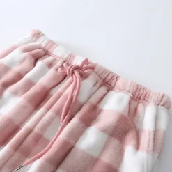 Outlet Women's Pajamas Pants Nighty Pjs 1 PCS Grid / Plaid Fashion Simple Comfort Party Home Bed Flannel Warm Breathable Long Pant Elastic Waist Print Pocket Fall Winter Home Outfits Women Sleepwear
