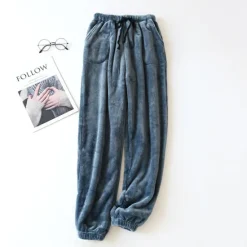 Clearance Women's Pajamas Pants Pjs Pure Color Simple Plush Comfort Home Daily Bed Fleece Gift Long Pant Elastic Waist Fall Winter Home Outfits Women Sleepwear