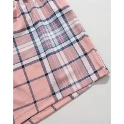 New Women's Pajamas Sets Heart Grid / Plaid Fashion Comfort Home Daily Bed Breathable Crew Neck Short Sleeve T shirt Tee Shorts Elastic Waist Summer Spring Home Outfits Women Pajama-Setter