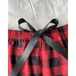 New Women's Pajamas Sets Heart Grid / Plaid Fashion Comfort Home Daily Bed Breathable Crew Neck Short Sleeve T shirt Tee Shorts Elastic Waist Summer Spring Home Outfits Women Pajama-Setter
