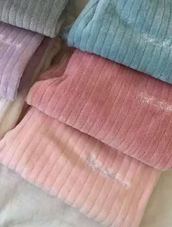 New Women's Pajamas Sets Letter Plush Casual Comfort Home Daily Bed Coral Fleece Coral Velvet Warm Crew Neck Long Sleeve Pullover Pant Elastic Waist Fall Winter Light Pink White Home Outfits Women Pajama-Setter