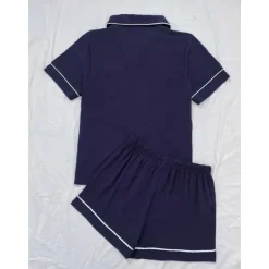 Best Women's Pajamas Sets Pure Color Fashion Comfort Home Daily Bed Rayon Breathable Lapel Short Sleeve Shirt Shorts Button Pocket Summer Spring Home Outfits Women Pajama-Setter