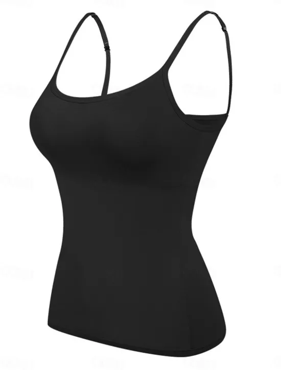 Best Women's Pajamas Top Pure Color Simple Comfort Daily Rayon Breathable Straps Sleeveless Strap Top Backless Chest pads Summer Spring Home Outfits Women Sleepwear
