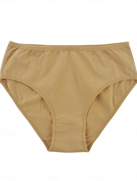 Women's Panties Pure Color Undergarments Comfort Home Daily Bed Cotton Breathable Elastic Waist Summer Spring Home Outfits Women Lingerie