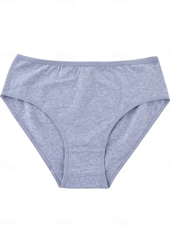 Women's Panties Pure Color Undergarments Comfort Home Daily Bed Cotton Breathable Elastic Waist Summer Spring Home Outfits Women Lingerie