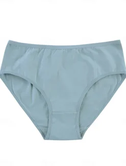 Women's Panties Pure Color Undergarments Comfort Home Daily Bed Cotton Breathable Elastic Waist Summer Spring Home Outfits Women Lingerie