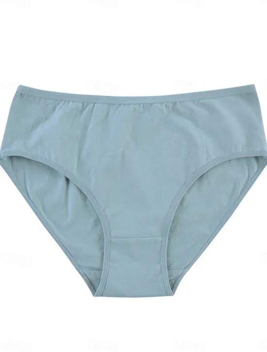 Women's Panties Pure Color Undergarments Comfort Home Daily Bed Cotton Breathable Elastic Waist Summer Spring Home Outfits Women Lingerie