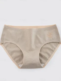 Online Women's Panties Pure Color Simple Daily Bed Cotton Breathable Summer Spring Home Outfits Women Lingerie