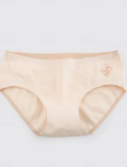 Online Women's Panties Pure Color Simple Daily Bed Cotton Breathable Summer Spring Home Outfits Women Lingerie