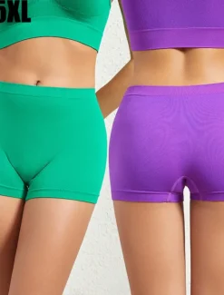 New Women's Panties Shapewear Pure Color Sport Basic Home Gyms Nylon Breathable Shorts Summer Spring Home Outfits Women Lingerie