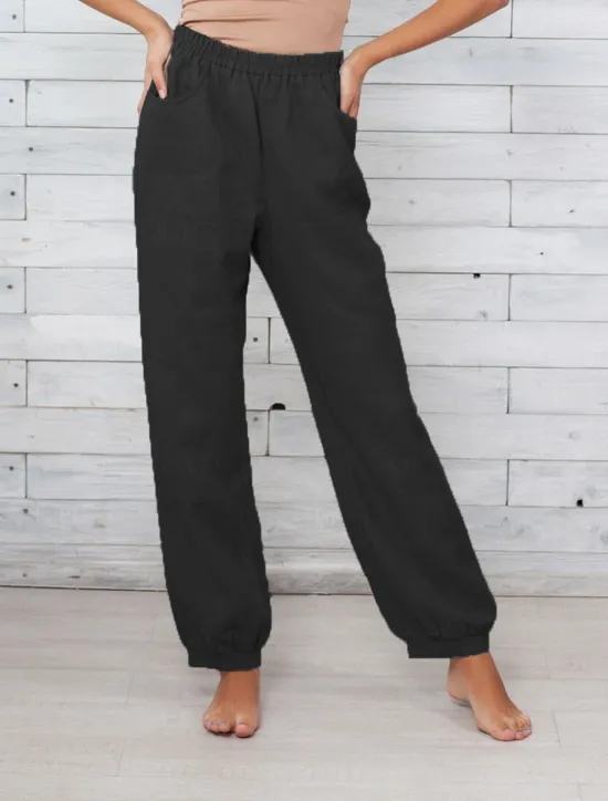 Hot Women's Pants Trousers Casual Daily Long Plain Side Pockets Breathability Comfortable Inelastic Weekend Black White Khaki Gray Spring & Summer Regular Fit Women Pants