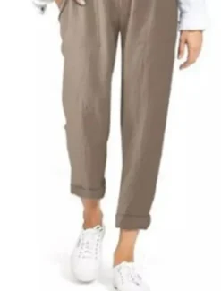 Outlet Women's Pants Trousers Casual Daily Long Plain Drawstring Side Pockets Breathability Comfortable Inelastic Going out Weekend Black Blue Gray Spring & Summer Regular Fit Women Pants