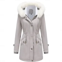 Clearance Women's Parka Jacket Hiking Windbreaker Hiking Fleece Jacket Winter Outdoor Thermal Warm Fleece Lining Windproof Winter Jacket Full Length Visible Zipper Fishing Camping / Hiking / Caving Traveling Women Puffers & Parka