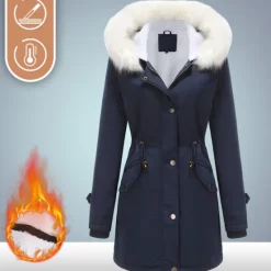 Clearance Women's Parka Jacket Hiking Windbreaker Hiking Fleece Jacket Winter Outdoor Thermal Warm Fleece Lining Windproof Winter Jacket Full Length Visible Zipper Fishing Camping / Hiking / Caving Traveling Women Puffers & Parka