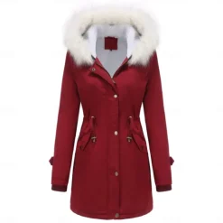 Clearance Women's Parka Jacket Hiking Windbreaker Hiking Fleece Jacket Winter Outdoor Thermal Warm Fleece Lining Windproof Winter Jacket Full Length Visible Zipper Fishing Camping / Hiking / Caving Traveling Women Puffers & Parka