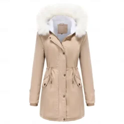 Clearance Women's Parka Jacket Hiking Windbreaker Hiking Fleece Jacket Winter Outdoor Thermal Warm Fleece Lining Windproof Winter Jacket Full Length Visible Zipper Fishing Camping / Hiking / Caving Traveling Women Puffers & Parka