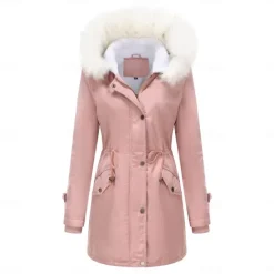 Clearance Women's Parka Jacket Hiking Windbreaker Hiking Fleece Jacket Winter Outdoor Thermal Warm Fleece Lining Windproof Winter Jacket Full Length Visible Zipper Fishing Camping / Hiking / Caving Traveling Women Puffers & Parka