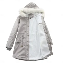 Clearance Women's Parka Jacket Hiking Windbreaker Hiking Fleece Jacket Winter Outdoor Thermal Warm Fleece Lining Windproof Winter Jacket Full Length Visible Zipper Fishing Camping / Hiking / Caving Traveling Women Puffers & Parka