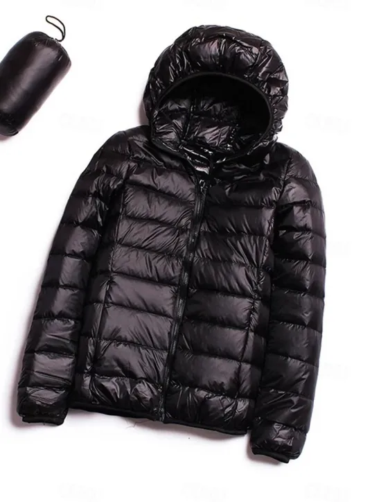 Clearance Women's Parka Warm Breathable Zipper Pocket Modern Outdoor Casual Minimalism Plain Street Daily Going out Walking Zipper Hoodie Regular Fit Long Sleeve Outerwear Navy Black Pink Fall Winter Women Puffers & Parka