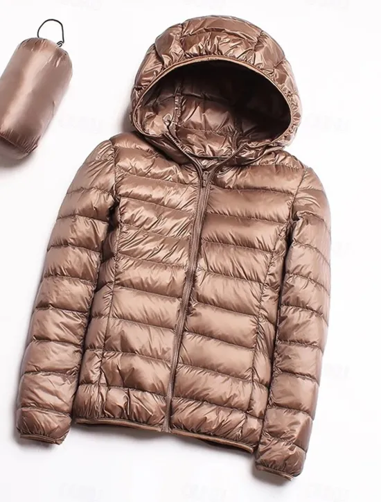 Clearance Women's Parka Warm Breathable Zipper Pocket Modern Outdoor Casual Minimalism Plain Street Daily Going out Walking Zipper Hoodie Regular Fit Long Sleeve Outerwear Navy Black Pink Fall Winter Women Puffers & Parka