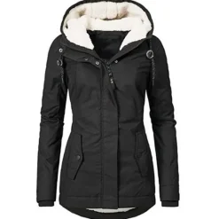 Sale Women's Parka Waterproof Puffer Jacket Thermal Warm Heated Coat Fleece Lined Winter Coat Windproof Outdoor Zip up Hooded Coat Sports Hiking Jacket Purple Pink Women Women's Jacket