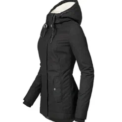 Sale Women's Parka Waterproof Puffer Jacket Thermal Warm Heated Coat Fleece Lined Winter Coat Windproof Outdoor Zip up Hooded Coat Sports Hiking Jacket Purple Pink Women Women's Jacket