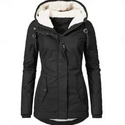 Sale Women's Parka Waterproof Puffer Jacket Thermal Warm Heated Coat Fleece Lined Winter Coat Windproof Outdoor Zip up Hooded Coat Sports Hiking Jacket Purple Pink Women Women's Jacket