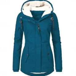 Sale Women's Parka Waterproof Puffer Jacket Thermal Warm Heated Coat Fleece Lined Winter Coat Windproof Outdoor Zip up Hooded Coat Sports Hiking Jacket Purple Pink Women Women's Jacket