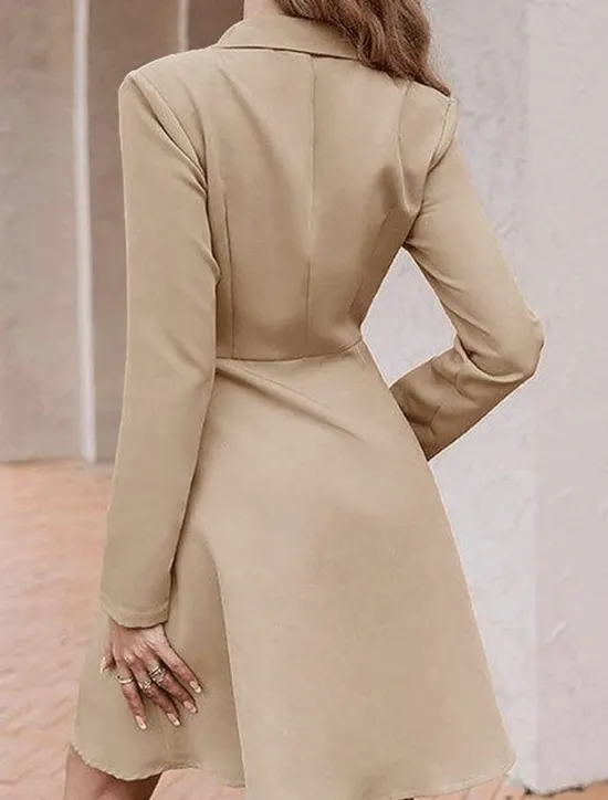 Outlet Women's Party Dress Cocktail Dress Work Dress Button Shirt Collar Long Sleeve Midi Dress Winter Dress Office Formal Black Blue Fall Winter Women Work Dresses