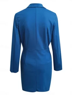 Clearance Women's Party Dress Cocktail Dress Work Dress Ruched Shirt Collar Long Sleeve Mini Dress Formal Winter Dress Formal Black White Fall Winter Women Work Dresses