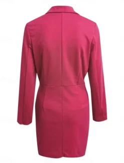 Clearance Women's Party Dress Cocktail Dress Work Dress Ruched Shirt Collar Long Sleeve Mini Dress Formal Winter Dress Formal Black White Fall Winter Women Work Dresses