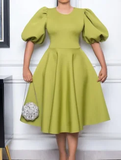 Hot Women's Party Dress Homecoming Dress Cocktail Dress Ruched Crew Neck Short Sleeve Midi Dress Wedding Guest Birthday Black White Summer Spring Women Cocktail Dress