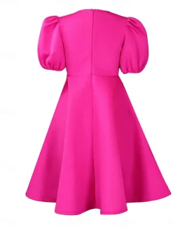 Hot Women's Party Dress Homecoming Dress Cocktail Dress Ruched Crew Neck Short Sleeve Midi Dress Wedding Guest Birthday Black White Summer Spring Women Cocktail Dress