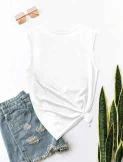 New Women's Patriotic Camisole Tank Top Graphic Flag Daily Stylish Casual Sleeveless Crew Neck Regular Tops Daily Holiday Summer Women Independence Day Top