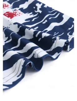 Women's Patriotic T Shirt USA National Flag Fashion Red White And Blue Short Sleeve Crew Neck Regular Tops Daily Weekend Print Summer Women Independence Day Top