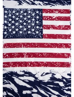 Sale Women's Patriotic T Shirt American Flag Camo Print Red White And Blue Short Sleeve V Neck Button Detail Casual Summer Top Regular Plus Size Clothing Apparel Women Independence Day Top