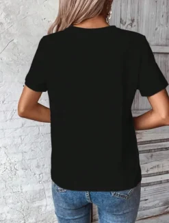 Hot Women's Patriotic T Shirt Graphic Flag American Flag Vintage Stylish Classic Short Sleeve V Neck Regular Tops Daily Weekend Print Black White Red Blue Green Women Independence Day Top