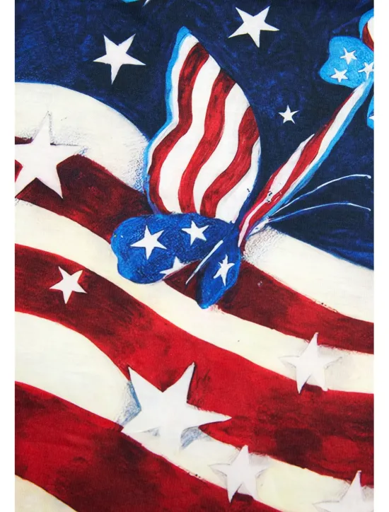 Best Women's Patriotic T Shirt American Flag Stylish Casual Red White And Red White And Short Sleeve V Neck Regular Tops Print Summer Women T-Shirts|Independence Day Top