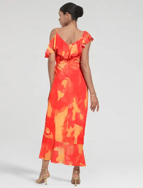 Clearance Women's Peplum Dresses Wedding Guest Midi Dress Purple Short Sleeve Blooming Ruffle Front Tie Spring & Summer Asymmetrical Romantic S M L Women Vacation Dresses|Chiffon Dresses