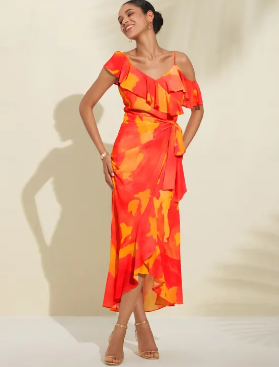 Clearance Women's Peplum Dresses Wedding Guest Midi Dress Purple Short Sleeve Blooming Ruffle Front Tie Spring & Summer Asymmetrical Romantic S M L Women Vacation Dresses|Chiffon Dresses