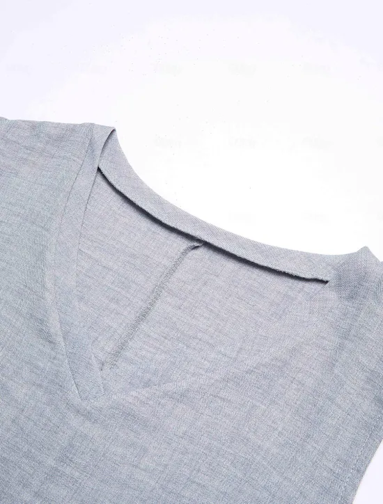 Discount Women's Pink Blue khaki Summer Spring Maxi long Dress Maxi Dress Cotton Linen Dresses Casual Dress Sundress Basic Modern Daily Weekend Loose Fit Plain V Neck Women Dresses