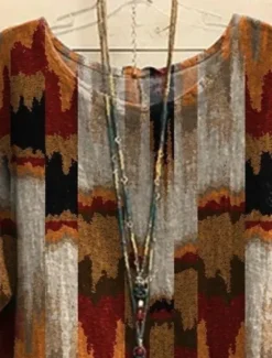Sale Women's Plus Size Blouse Graphic Vintage Basic Casual Short Sleeve Dolman Sleeve Crew Neck Vacation Daily Weekend Print Blue Purple Brown Summer Spring Women Chiffon Tops