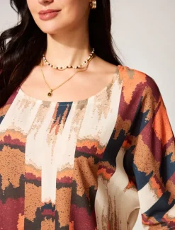 Sale Women's Plus Size Blouse Graphic Vintage Basic Casual Short Sleeve Dolman Sleeve Crew Neck Vacation Daily Weekend Print Blue Purple Brown Summer Spring Women Chiffon Tops