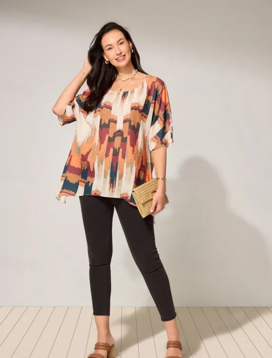 Sale Women's Plus Size Blouse Graphic Vintage Basic Casual Short Sleeve Dolman Sleeve Crew Neck Vacation Daily Weekend Print Blue Purple Brown Summer Spring Women Chiffon Tops