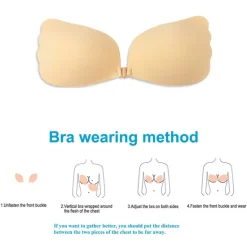 Online Women's Plus Size Bras & Bralettes Adhesive Bra Strapless 3/4 Cup Solid Color Micro-elastic Breathable Push Up Invisible Wedding Party Party & Evening Silica Gel 805-1 skin tone / 1 PC Home Outfits Women Lingerie