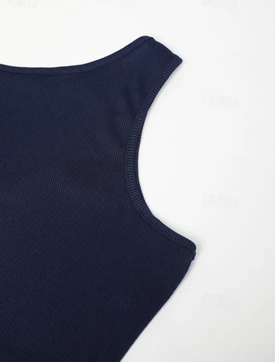 Clearance Women's Plus Size Camisole Tank Top Going Out Tops Henley Shirt Concert Tops Streetwear Basic Sexy Buttons Sleeveless Regular Tops U Neck Sports Holiday Going out Black White Light Grey Dark Gray Women Tank Tops & Camis